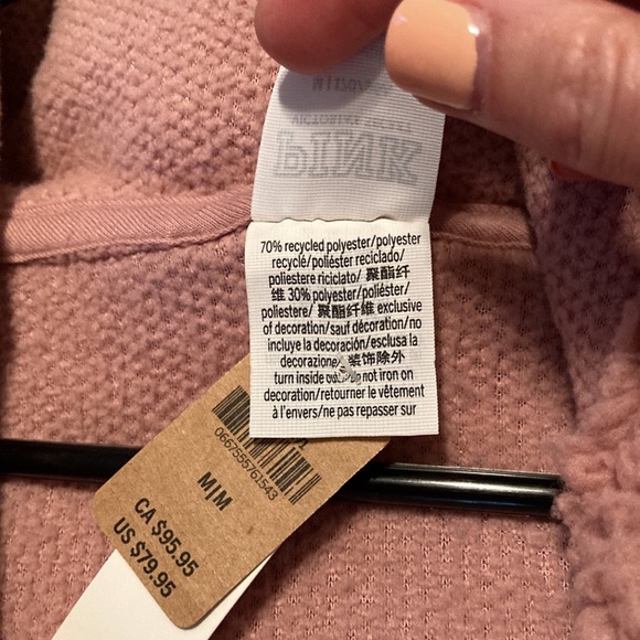 PINK Varsity Half-Zip Sherpa pullover hoodie coat - Picture 7 of 11